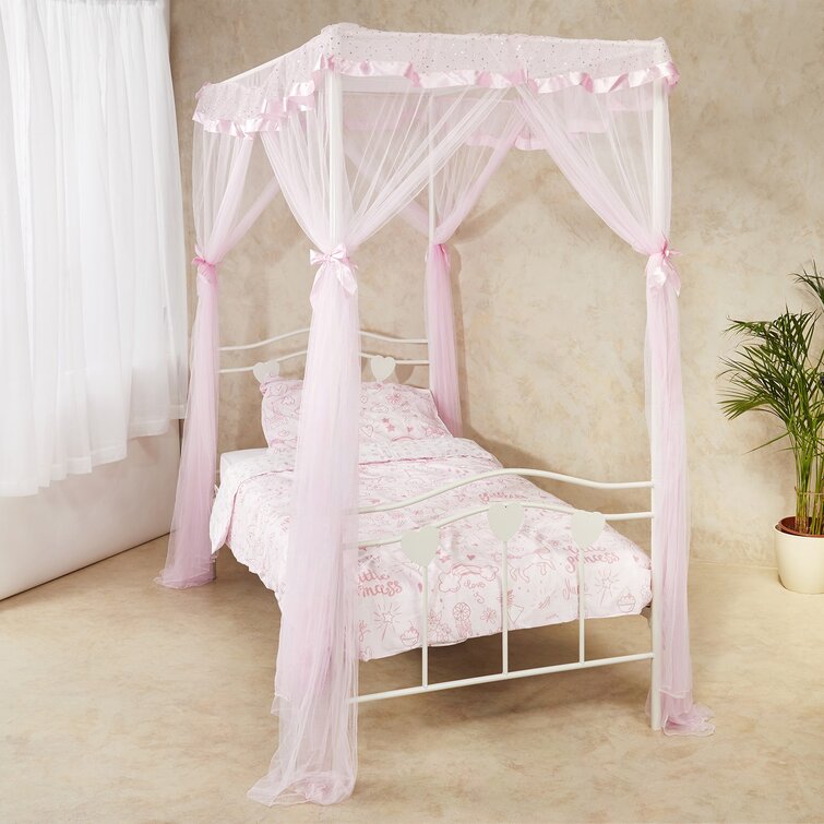 Wayfair wood deals canopy bed